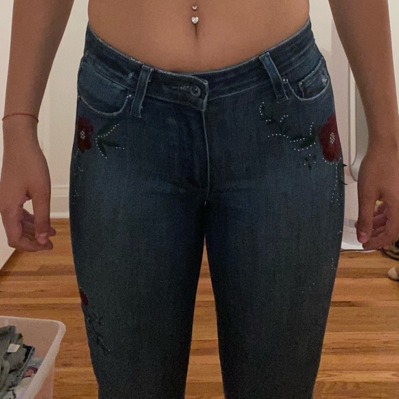 Paige Skinny Jeans with rose pattern - Picture 3 of 6